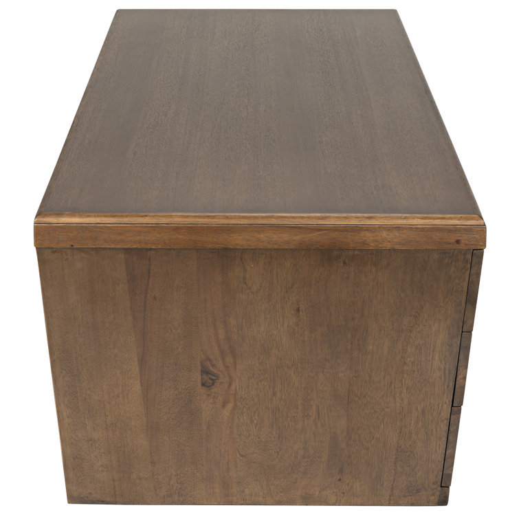 Tetramo Dark Walnut Wood Writing Desk with Drawers