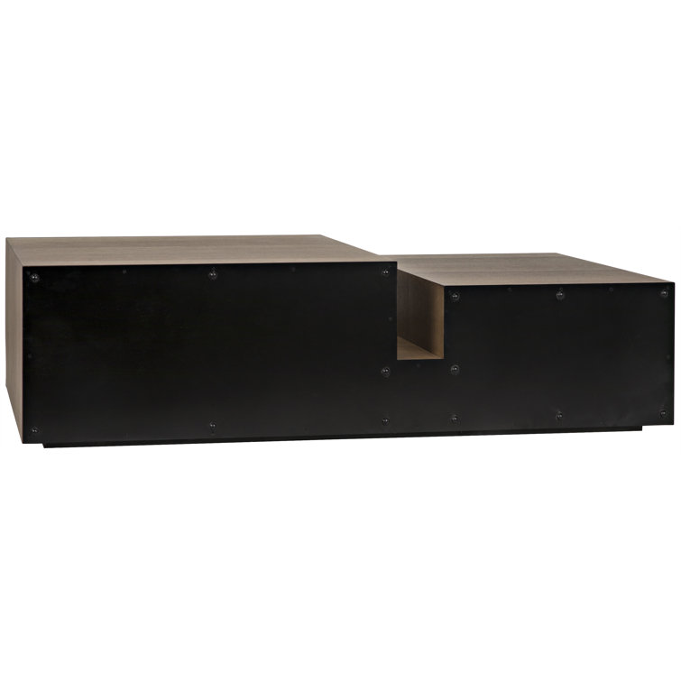 Nido Rectangular Dark Walnut and Matte Black Coffee Table