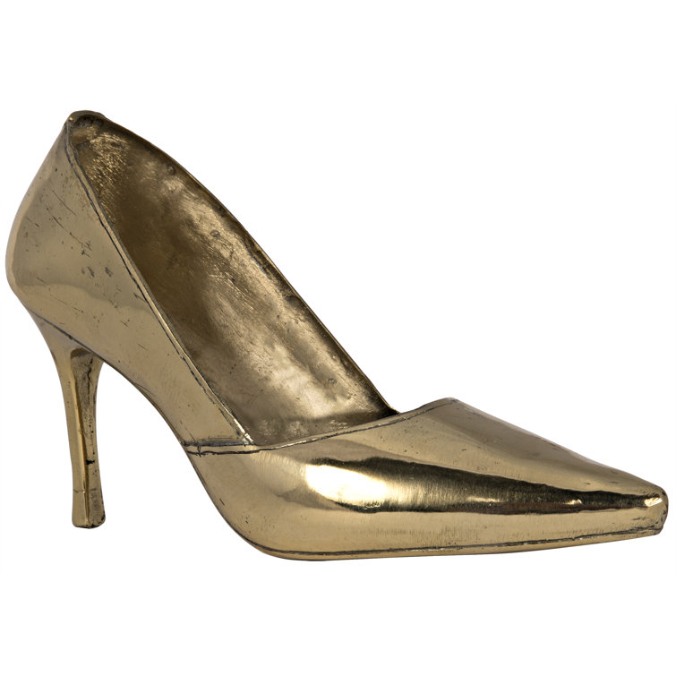 Noir Modern Brass Heel Statue 6" Decorative Sculpture