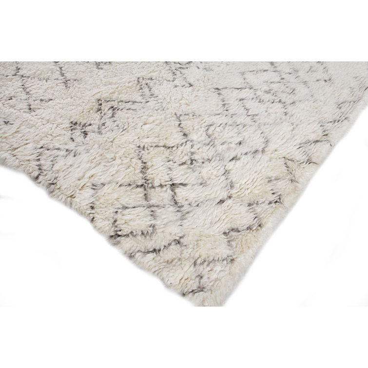 Ivory Elegance 8' x 10' Hand-Knotted Wool & Cotton Area Rug