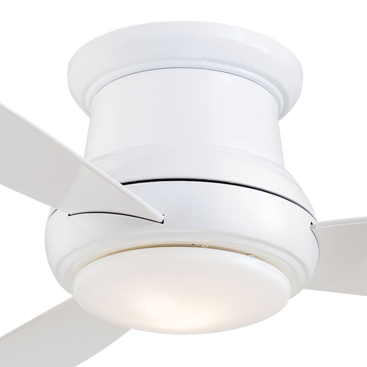 52" White LED Low Profile Ceiling Fan with Remote and Light Kit