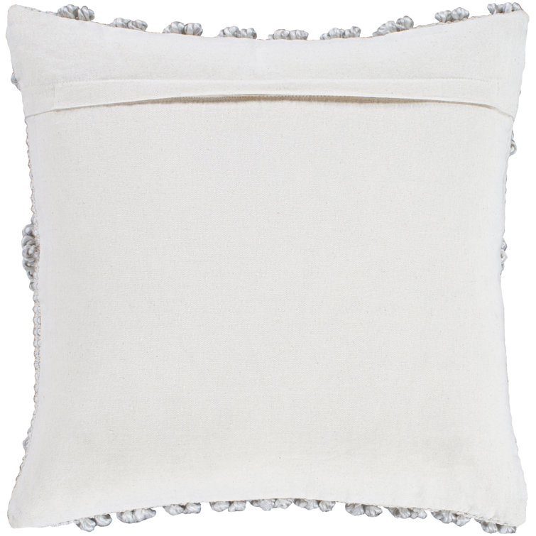 Anders 20" Square Beige Cotton Blend Throw Pillow