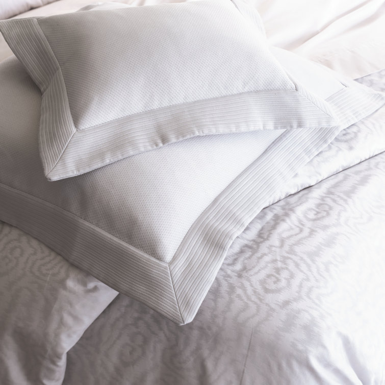 Angelina King-Size White Egyptian Cotton Modern Coverlet