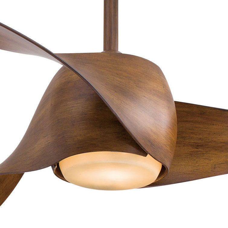 58'' Distressed Koa Smart Ceiling Fan with LED Light and Remote
