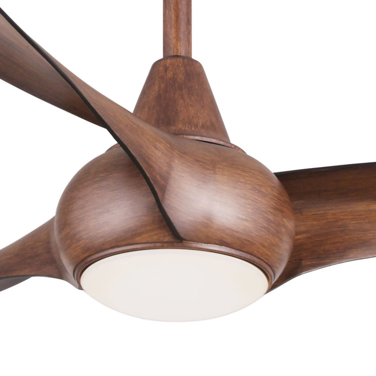52" Distressed Koa ABS Plastic Ceiling Fan with LED Light and Remote