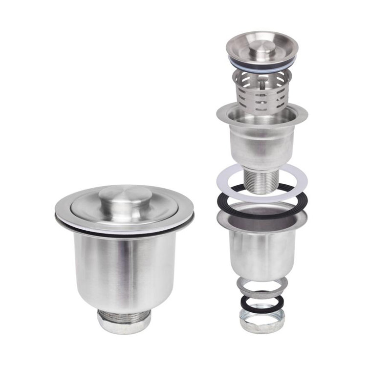 Brushed Nickel 3.5'' Stainless Steel Deep Basket Kitchen Sink Strainer