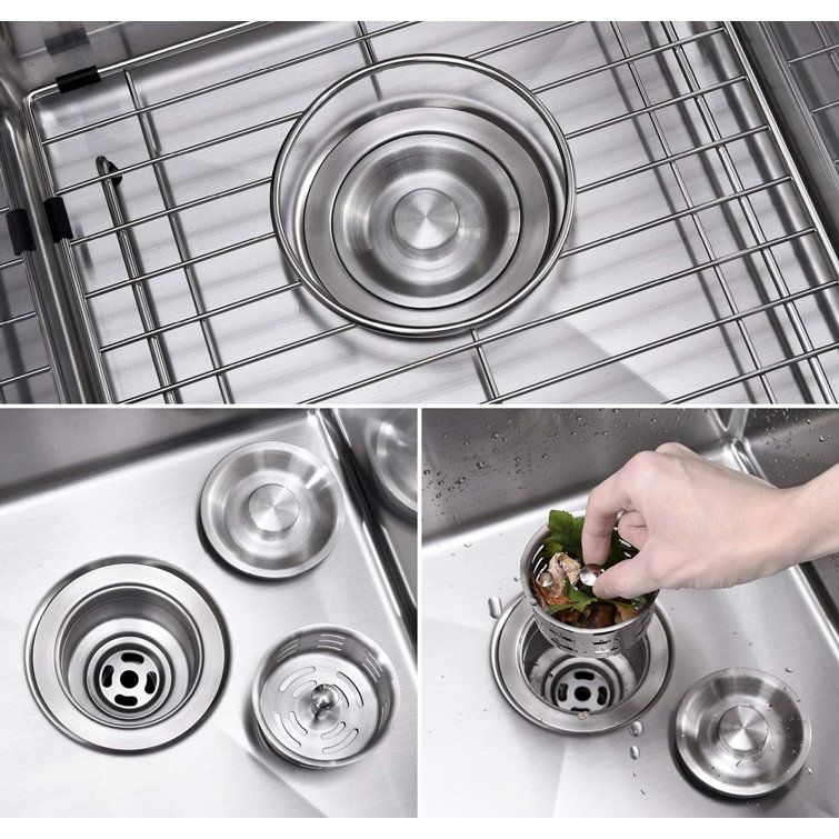 Brushed Nickel 3.5'' Stainless Steel Deep Basket Kitchen Sink Strainer