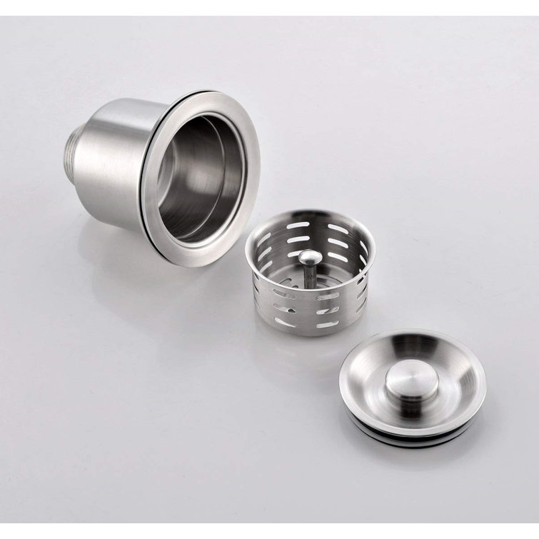 Brushed Nickel 3.5'' Stainless Steel Deep Basket Kitchen Sink Strainer