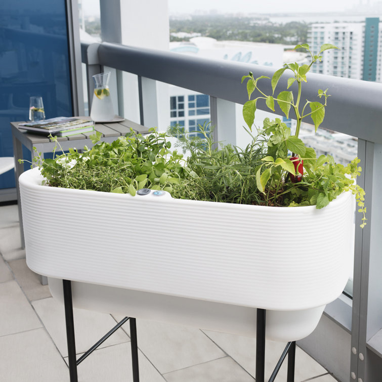 Alpine White 36" Round Raised Garden Bed Planter with Drainage Hole