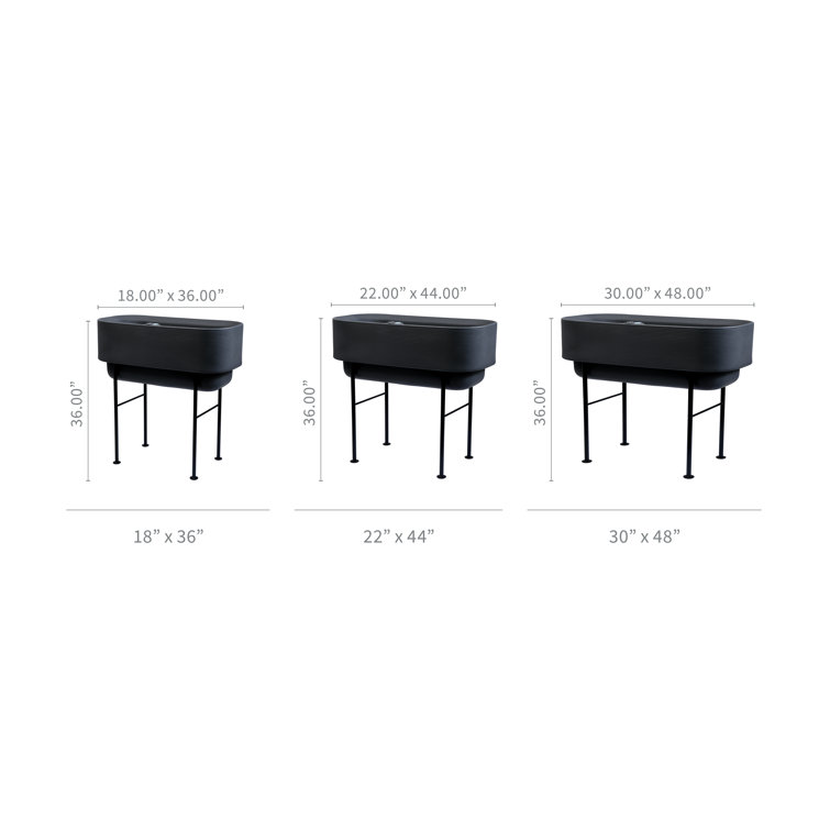 Nest Alpine White 22" x 44" Raised Planter with Steel Legs
