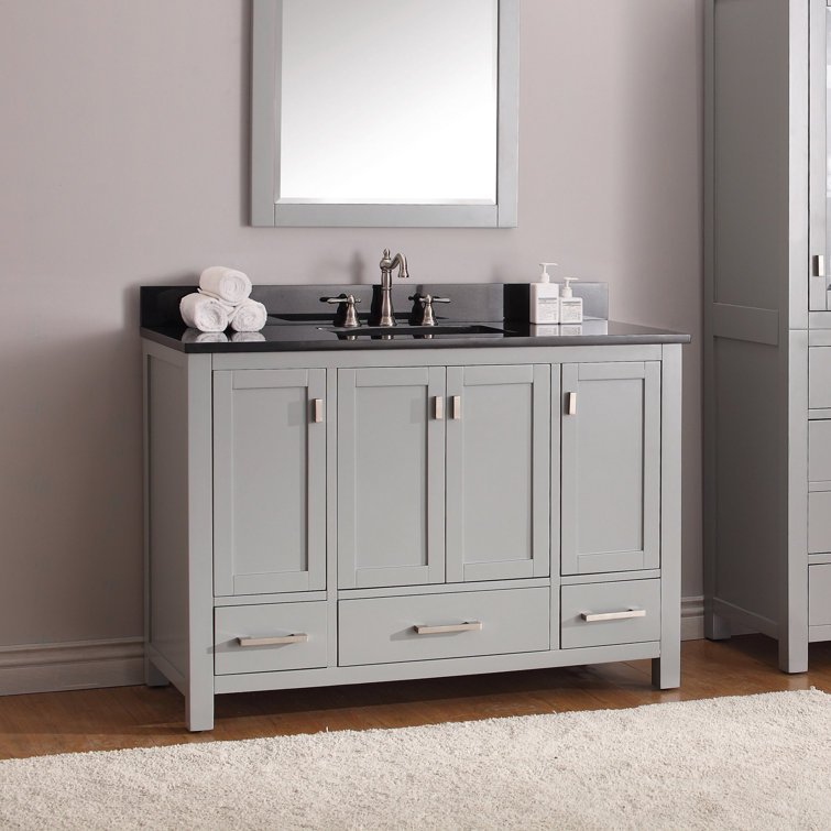 Chilled Gray 48" Stone Top Single Sink Vanity