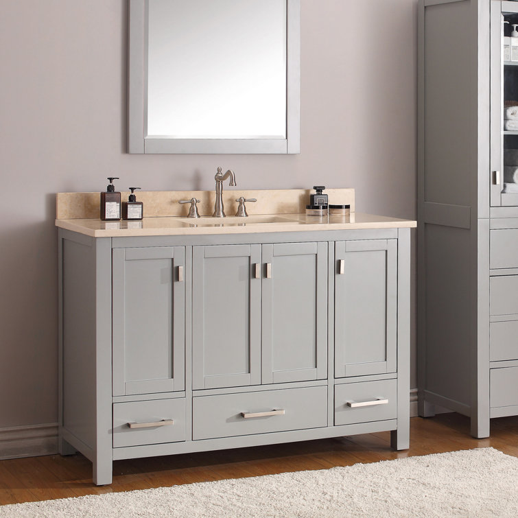 Chilled Gray 48" Stone Top Single Sink Vanity