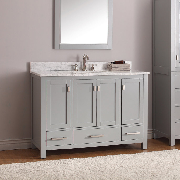 Chilled Gray 48" Stone Top Single Sink Vanity