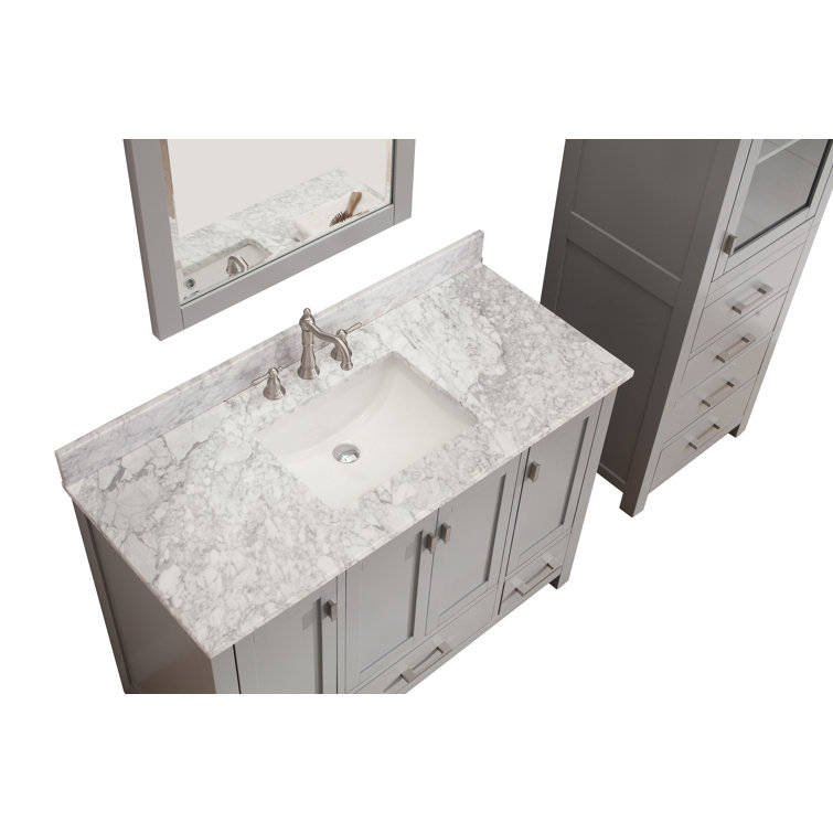 Chilled Gray 48" Stone Top Single Sink Vanity
