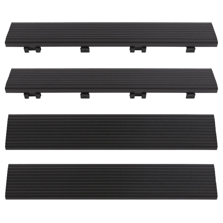 Hawaiian Charcoal Composite Deck Tile Side Trim, 12" x 2"