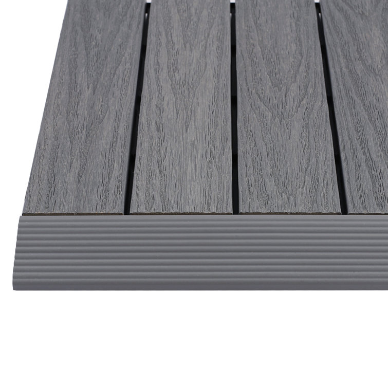 12" x 2" Westminster Gray Composite Deck Tile Side Trim