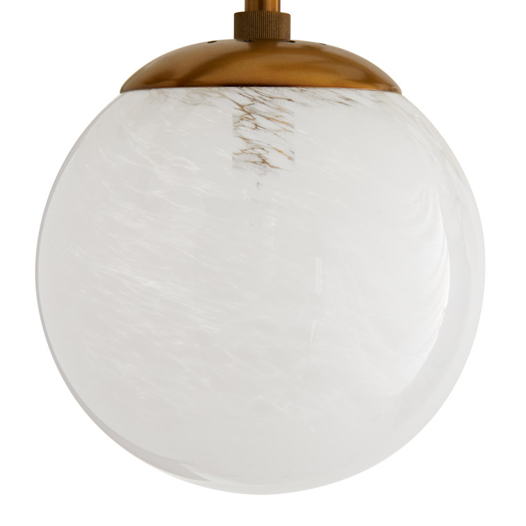Antique Brass and Crystal 12-Light Chandelier with Opal Glass Globes