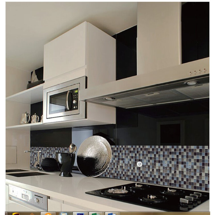 New Era 12x12 Blue and Gray Glass Mosaic Tile