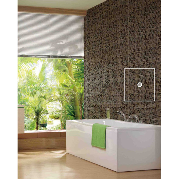Handicraft 12 in. Brown Stained Glass Mosaic Wall Tile