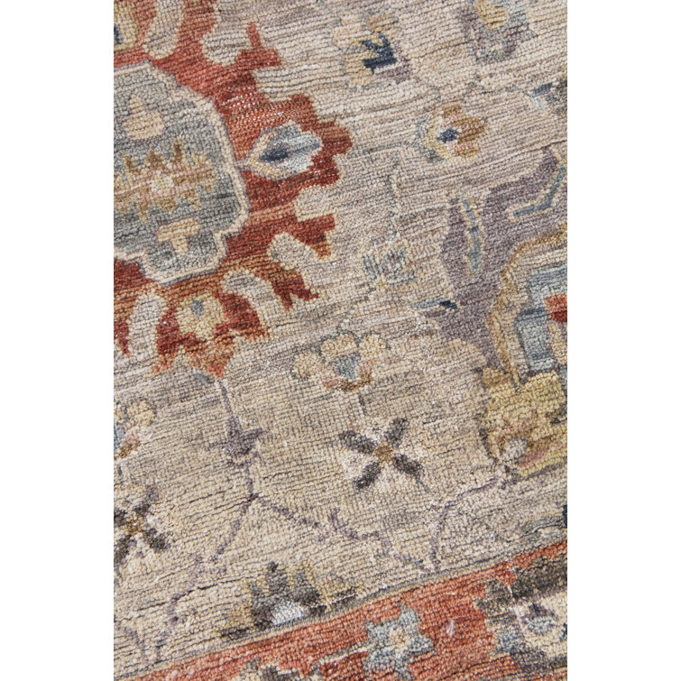 Heirloom Hand-Knotted Red Floral Wool 8' x 10' Rug