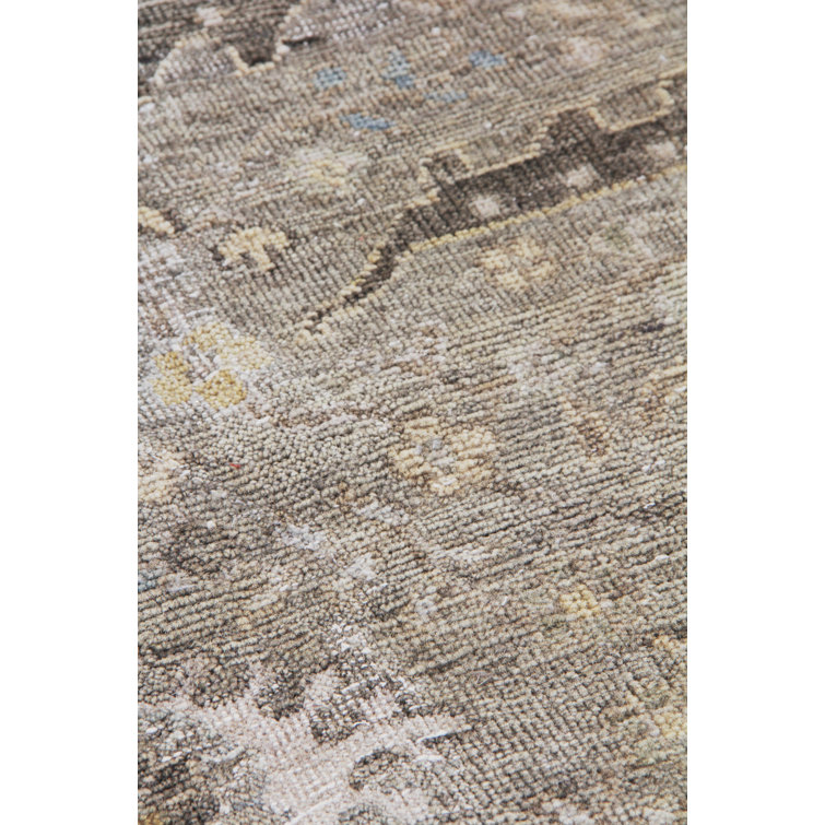 Heirloom Khaki Hand-Knotted Wool 10' x 14' Oriental Rug