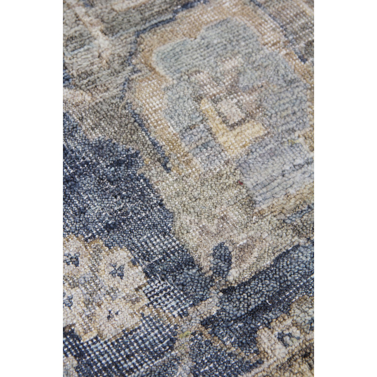 Hand-Knotted Blue Wool Oriental 10' x 14' Rug