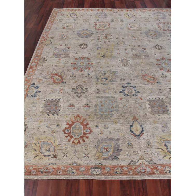 Heirloom Hand-Knotted Red Floral Wool 8' x 10' Rug