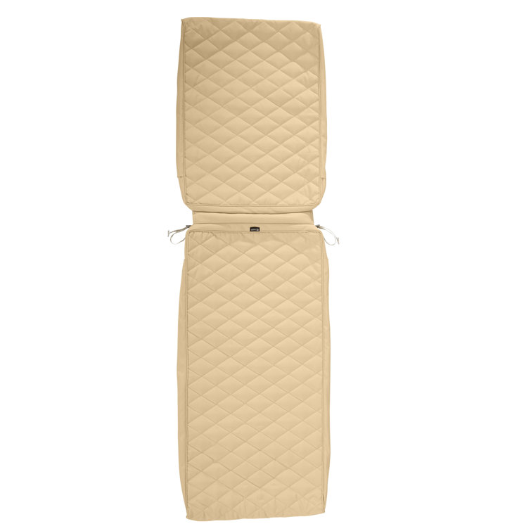 Chamomile Quilted Outdoor Chaise Lounge Cushion Cover, 72" x 21"