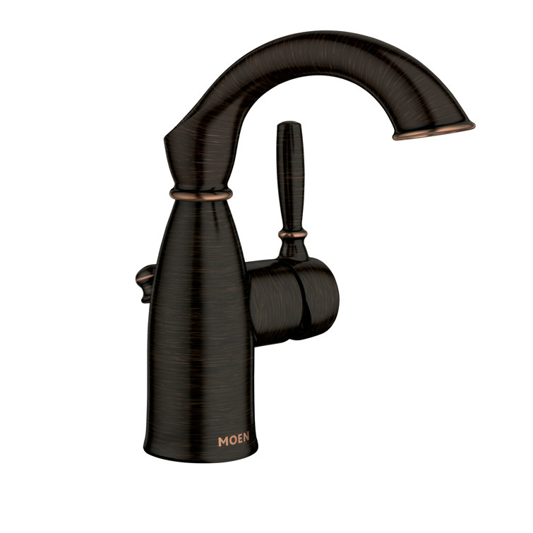 Mediterranean Bronze Single Hole Bathroom Faucet with Drain Assembly