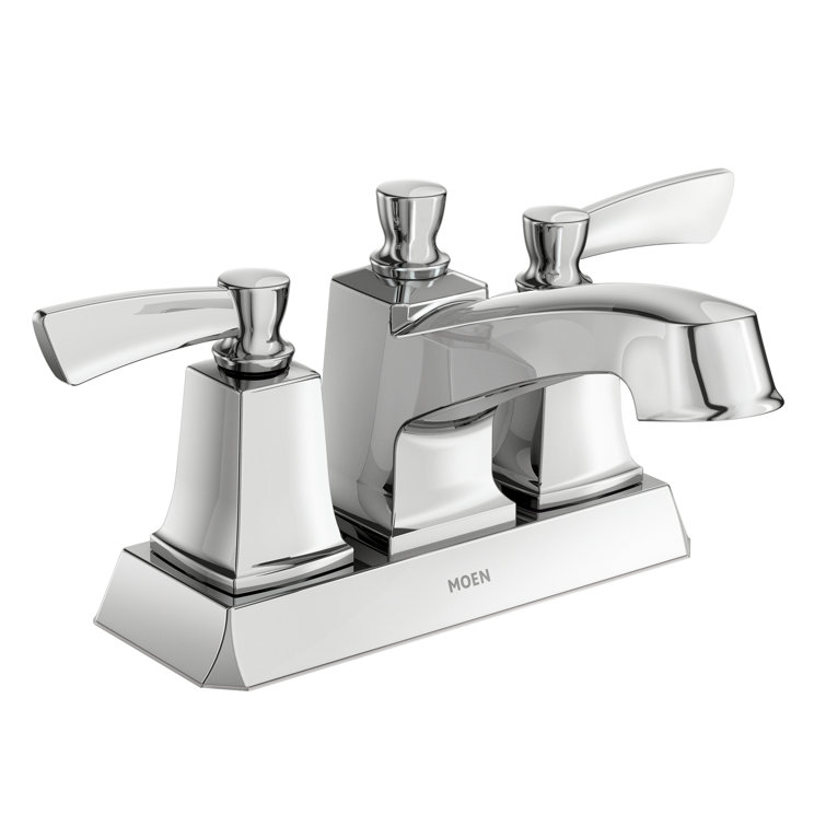 Conway Chrome 4-Inch Centerset Double Handle Bathroom Faucet