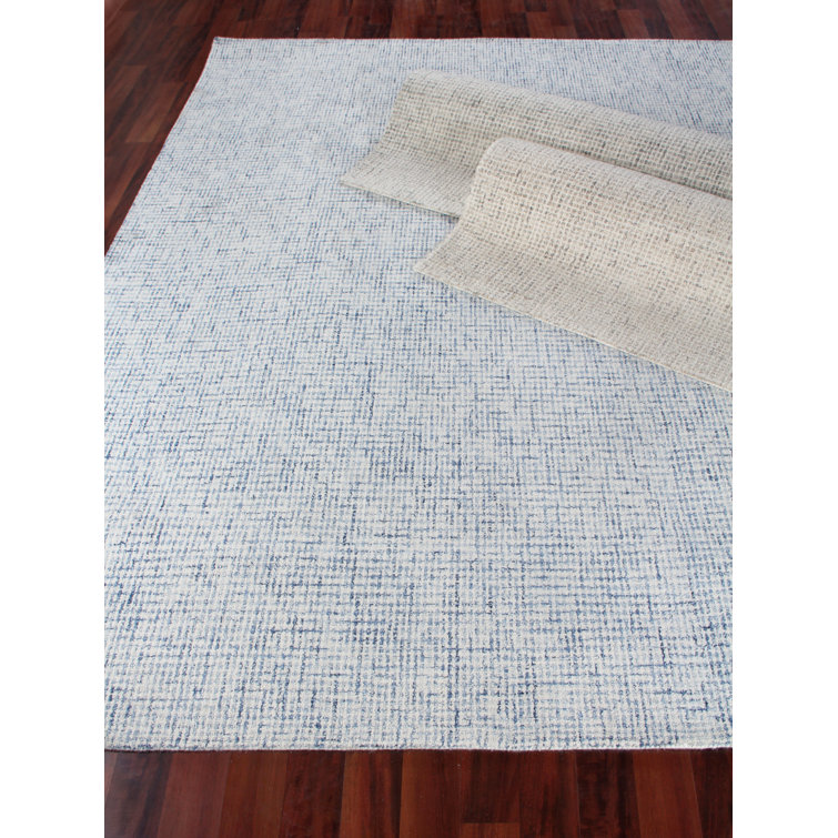 Ivory Geometric Handmade Wool 9' x 12' Tufted Rug