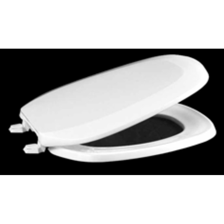 White Polypropylene Round Toilet Seat with Lid