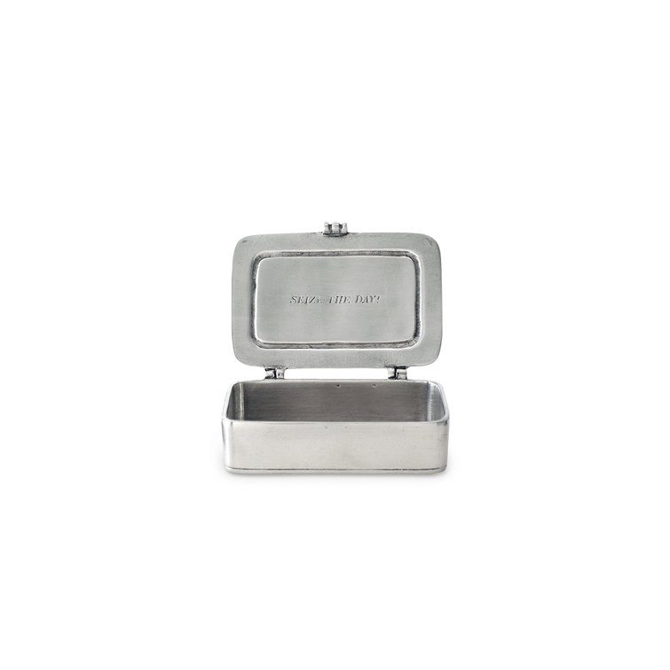 Large Pewter Carpe Diem Lidded Keepsake Box