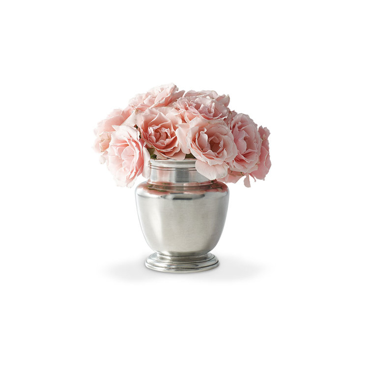 Petite Silver Pewter Table Vase