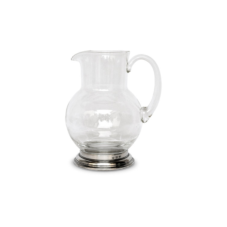50 oz Clear Glass Pitcher with Pewter Base