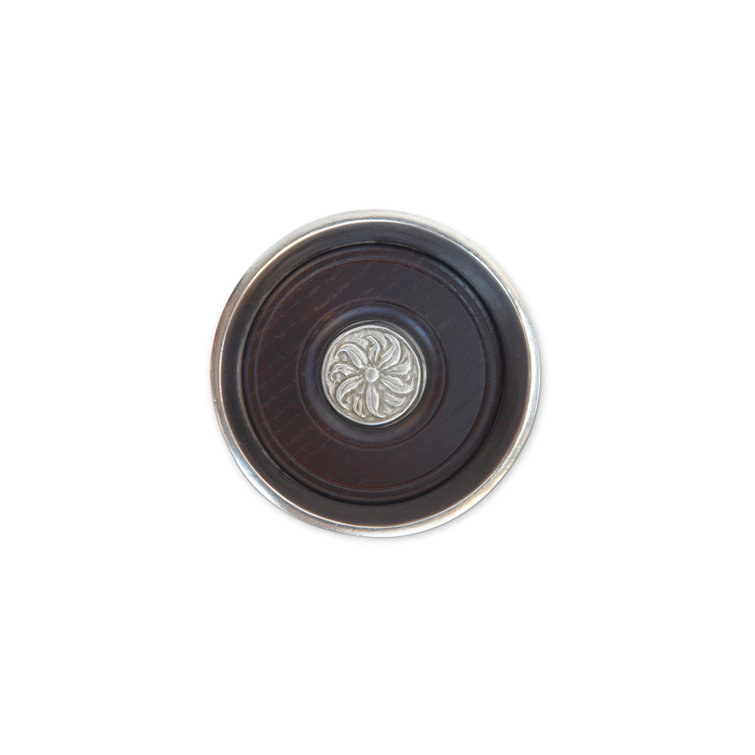 Silver Bottle Coaster with Wood Insert