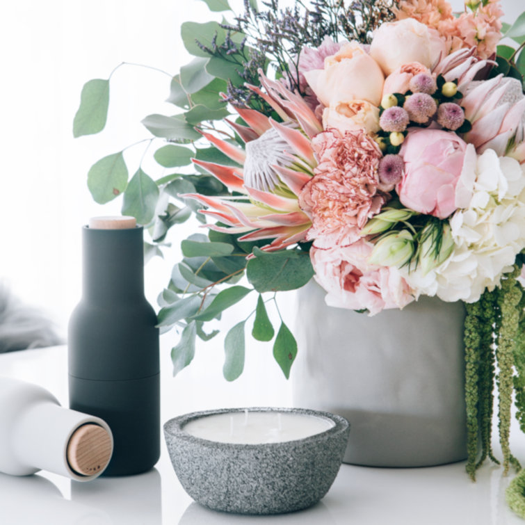 Ash & Carbon Ceramic Bottle Shaped Salt and Pepper Grinder Set