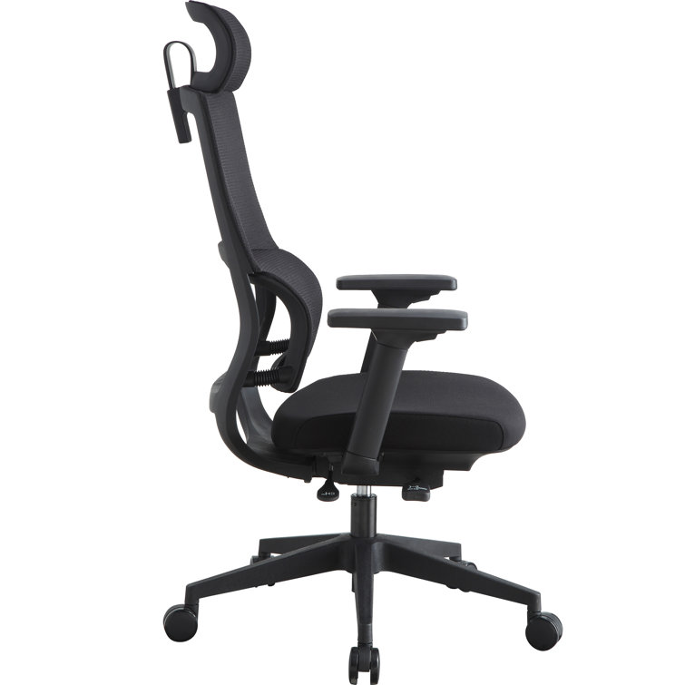 ErgoFlex High Back Mesh Swivel Chair with Adjustable Arms, Black
