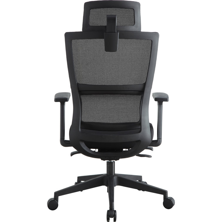 ErgoFlex High Back Mesh Swivel Chair with Adjustable Arms, Black