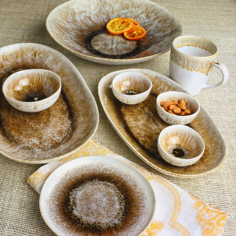 Point Lobos 6.5" Brown and White Ceramic Appetizer Plate