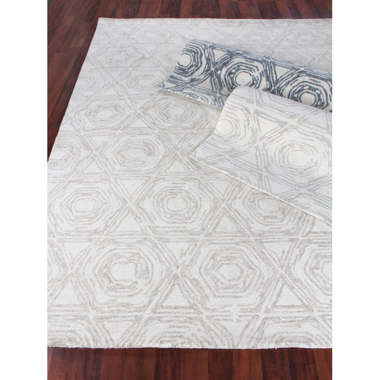 Caprice Geometric Handmade Tufted Wool and Cotton Rug, 9' x 12'