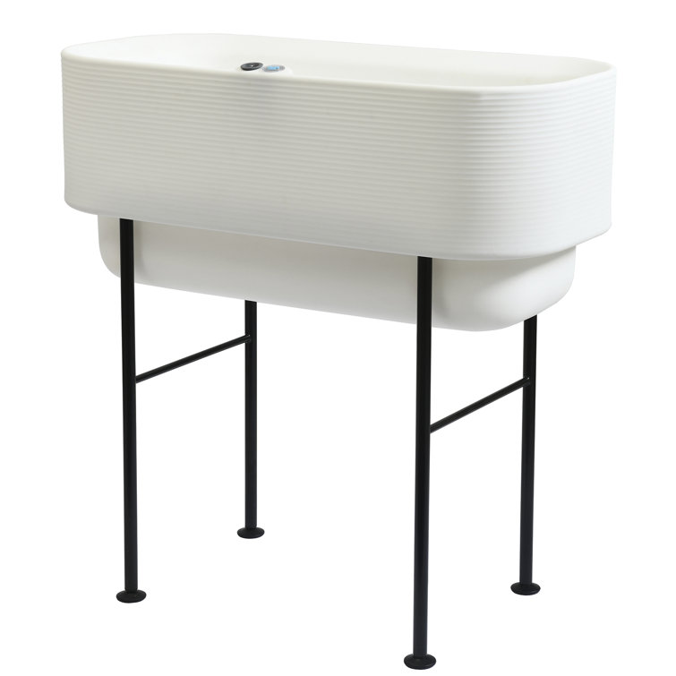 Alpine White 36" Round Raised Garden Bed Planter with Drainage Hole