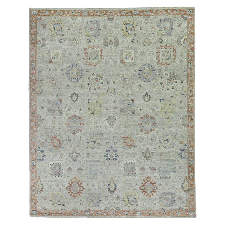 Heirloom Hand-Knotted Red Floral Wool 8' x 10' Rug