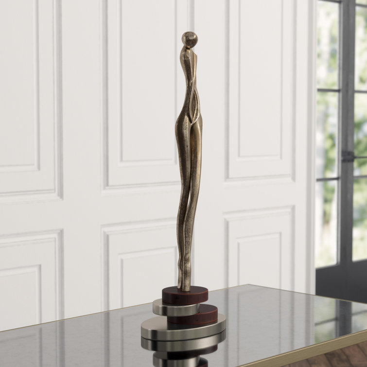 Tall Worn Silverleaf Traditional People Statue