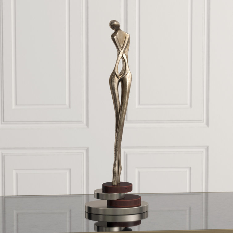Tall Worn Silverleaf Traditional People Statue