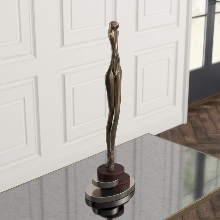 Tall Worn Silverleaf Traditional People Statue