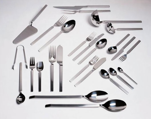 Alessi Satin Handle Stainless Steel Teaspoon Set of 6
