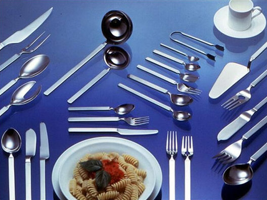 Alessi Satin Handle Stainless Steel Teaspoon Set of 6