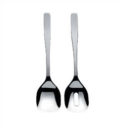Polished Stainless Steel Minimalist Salad Serving Set