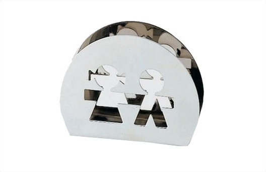 Stainless Steel Girotondo Napkin Holder with Cutout Design